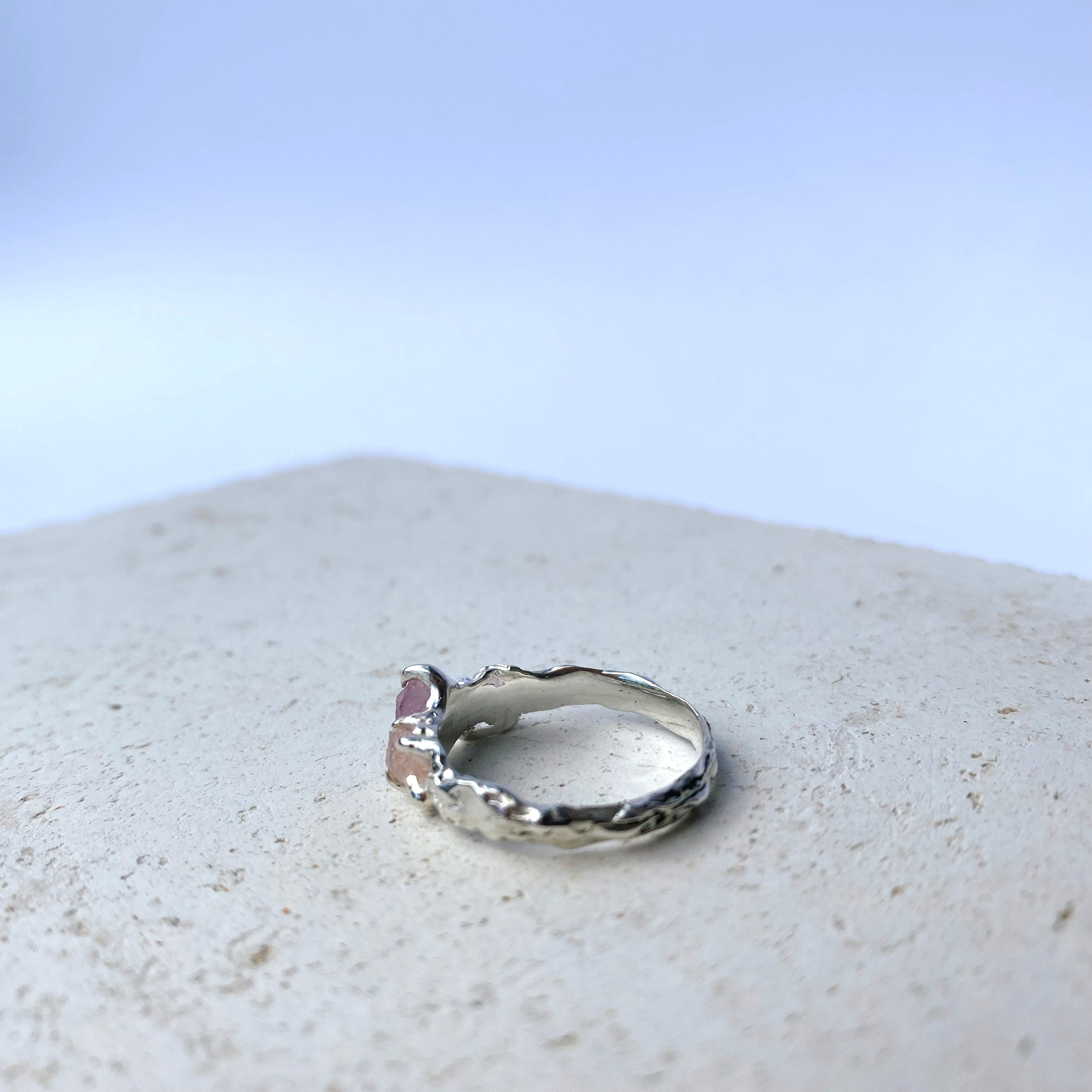 Pink Raw Sapphire Ring